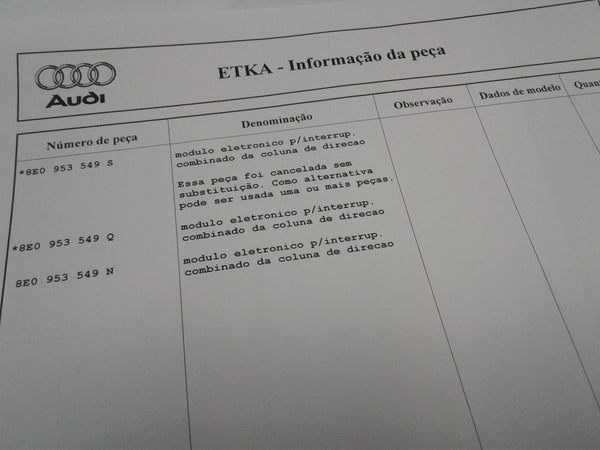 8E0953859R/Q/N  DIRECTORY MODULE  AUDI A4 2001/2007