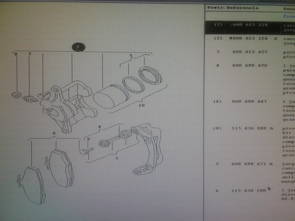 6U0615124 BOMBITO BRAKE FRONT RIGHT