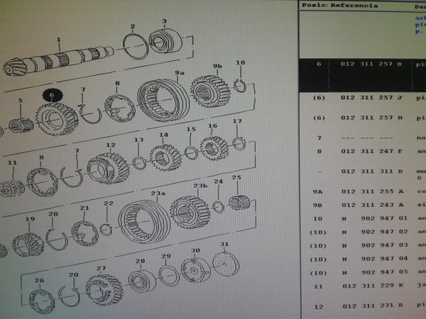 012311257B Gears and shafts for 5 speed manual transmiss.