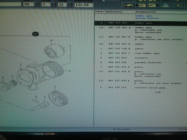 047121011 Skoda Felicia 1,3 Water pump