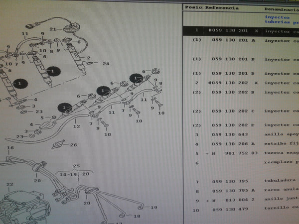 059130201 X ENGINE AFB COMPLETE INJECTOR