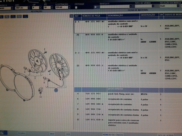 4F0121003AC  Electric fan with fan cowl and control unit