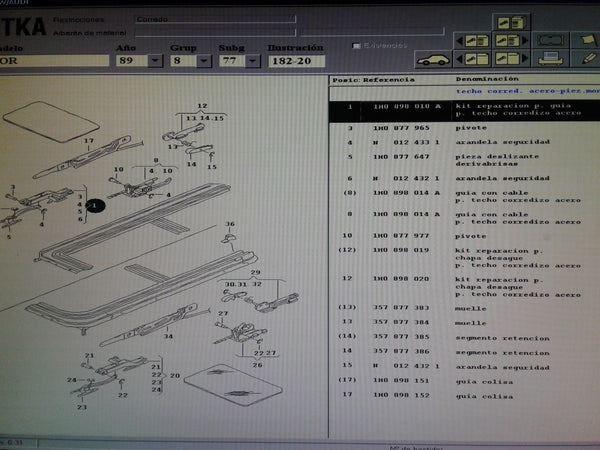 1H0898018A Repair kit for guide