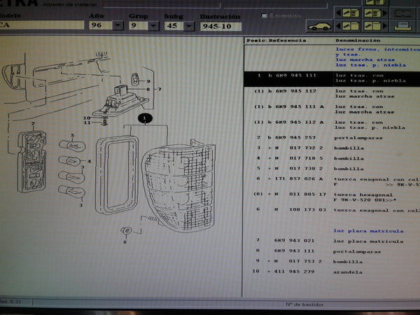 6K9945111 Reaer Light Left