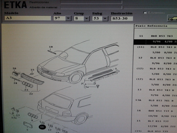 8D0853743 2ZZ   Inscription chrome 1.6