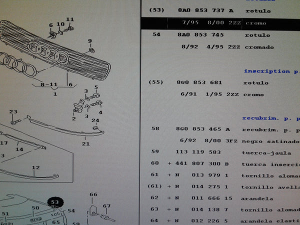 8A0853737A 2ZZ  Inscription chrome TDI