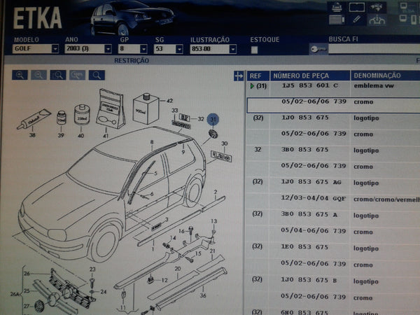 1J5853601C 739 VW emblem