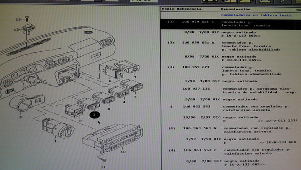 1U6959621C 01C  switch for heated rear window