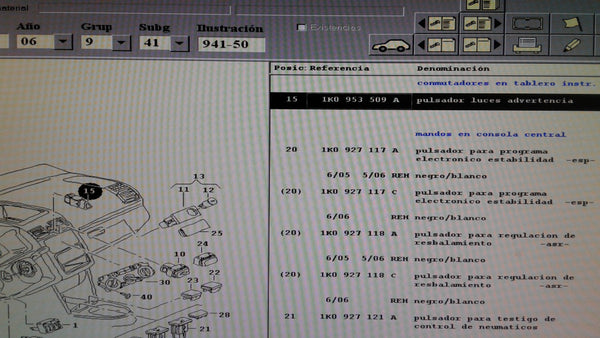 1K0953509A GENUINE HAZARD WARNING SWITCH