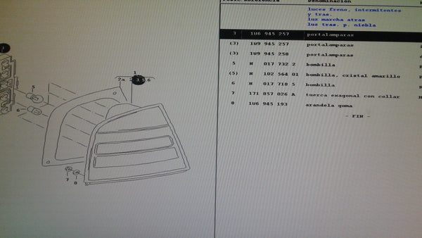 1U6945257 Bulb carrier