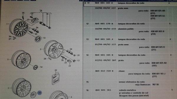 8D0601165E Z17   hub cap