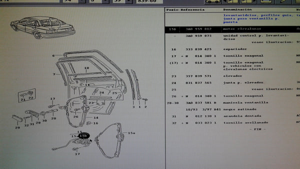 3A0959812  WINDOW MOTOR REAR RIGHT.