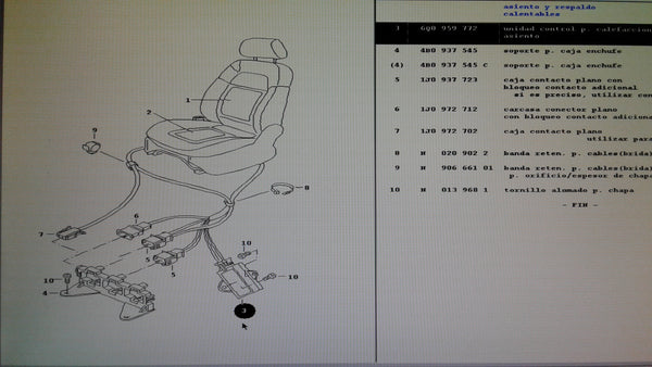 6Q0959772 - CONTROL UNIT FOR HEATED SEAT.