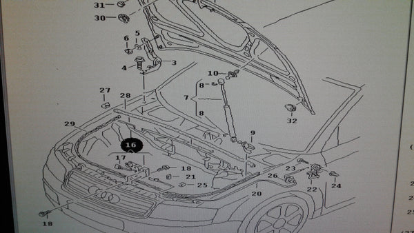 8P0823509D -BONNET LOCK CATCH MECHANISM