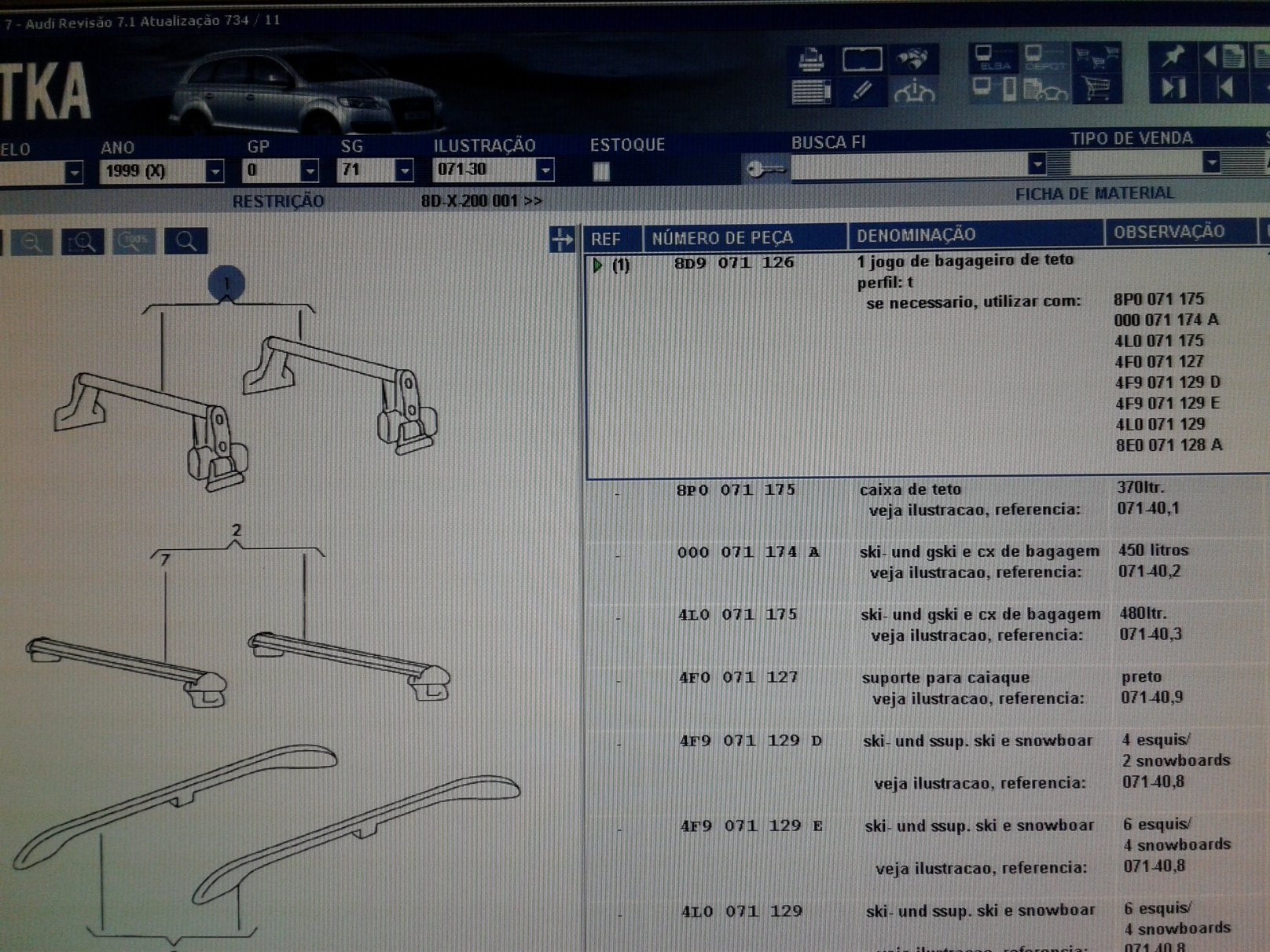 8D9071126 Roof racks for B5 saloons.