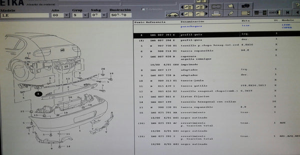 1M6807393E - REAR BUMPER GUIDE LEFT SIDE.