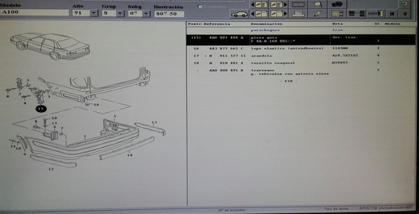 4A0807484A - GUIDE PIECE BRACKET BUMPER REAR RIGHT.